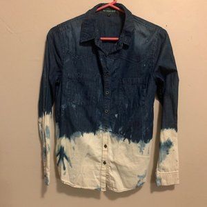 Acid Wash denim button down shirt